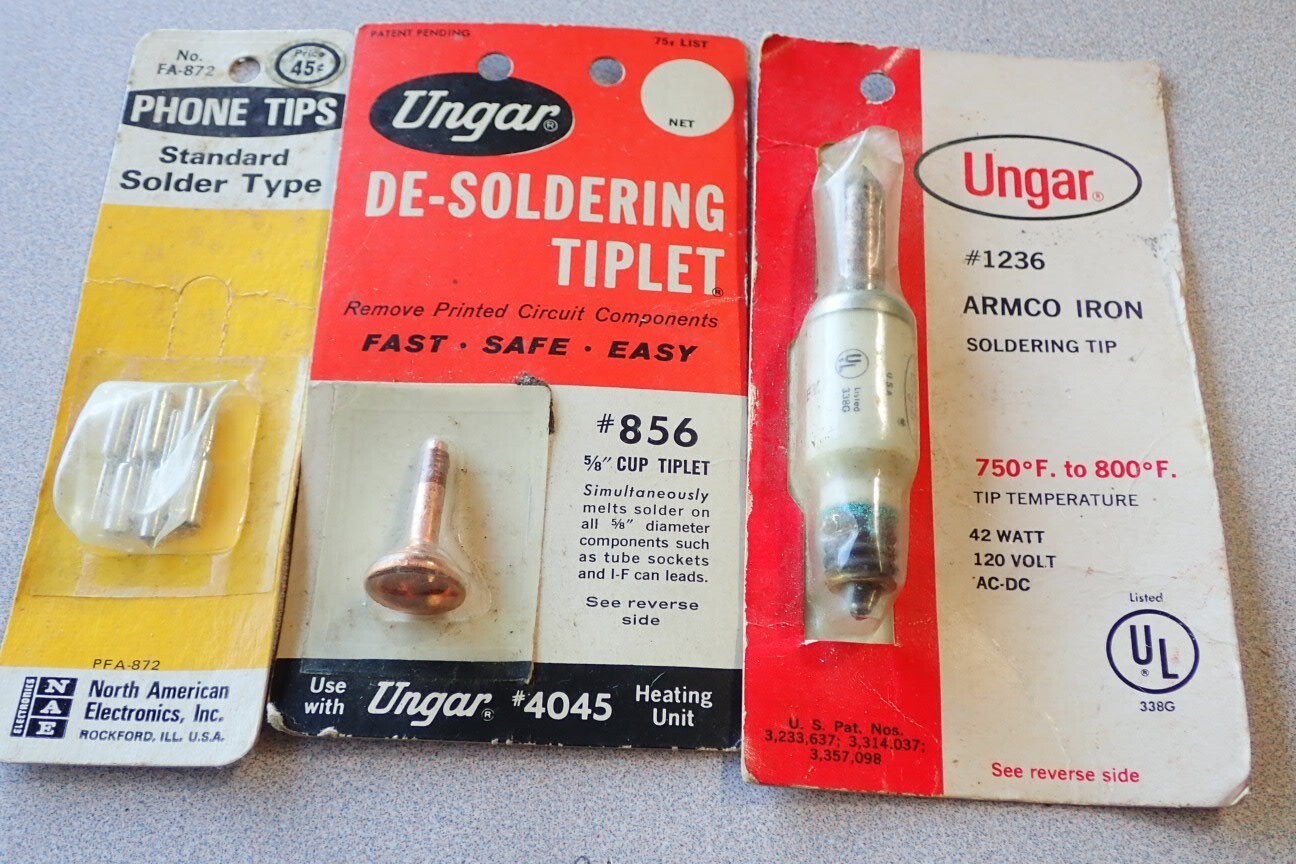 Lot of 3 Vintage UNGAR Radio Repair Tools Iron Desoldering Tiplet Phone Tips eBay