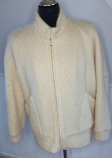 Samband Of Iceland 100% New Wool Ivory Full Zip Jacket Womens Size M Vintage