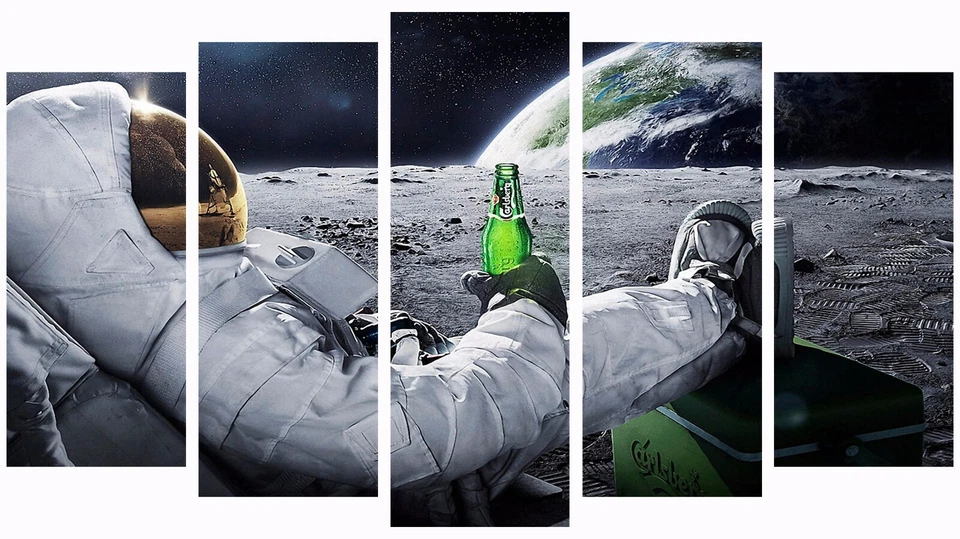 World Map Set Of 5 Pcs Puzzle Thin Canvas Poster Art Home Bar Wall Decor 19 - Image 2 of 4