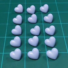 Vtg DILL Buttons 15 ct. Light Blue Puffy Hearts 14mm Plastic Made in W Germany
