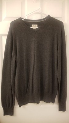 St. John's Bay Mens Gray Medium Long Sleeve Knit Sweater