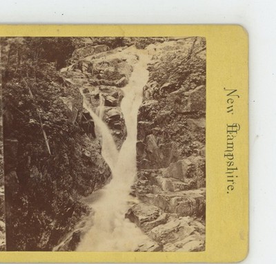 Beecher's Cascade White Mountain NH New Hampshire Mt Washington Stereoview c1870