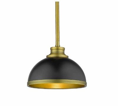 Z-Lite Citadel 1930MP-MB+CB Matte Black / Copper Bronze 8''W Mini Pendant