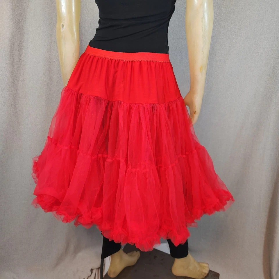 Falda Enagua Roja Tatyana XL GRANDE Pirata Cancán Salón Disfraz NUEVO Foto 3 de 4