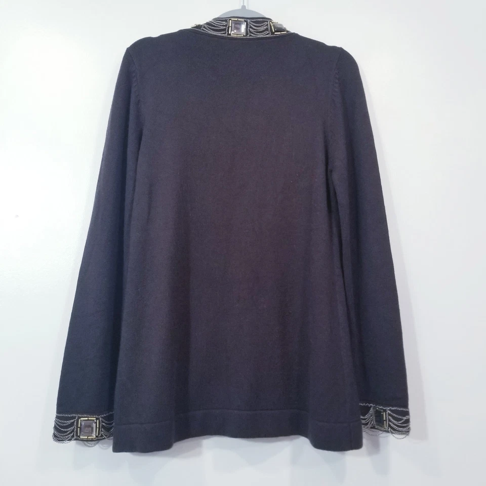 Cárdigan Dolce Cabo Tejido Lana Mezcla Cachemira Cadenas Joyas Mujer Talla Grande Foto 2 de 4