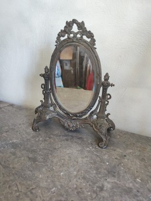 Standspiegel Psyche alt. Aufstellspiegel drehbar. Vintage Schminktisch