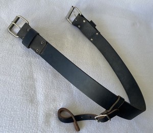 QUALITY Lightly Used BLACK Heavy Harness Leather Back Flank Cinch~ROLLER Buckles