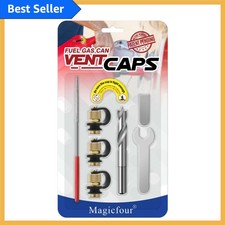 Leak Proof Stainless Steel Gas Can Vent Cap Set - 3 Pack for Smooth Pouring