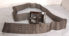 VTG Metal Mesh Belt Silver Chainlink 32.5" To 36" Women's Retro Punk