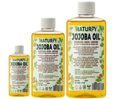 NATURFY Jojoba Oil 100% Pure Certified Organic Cold Pressed Premium 30ml 50ml 100ml