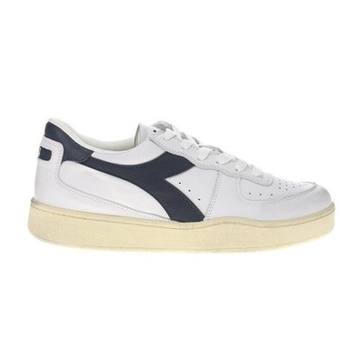 diadora Mi Basket Low Used Lace Up  Mens White Sneakers Casual Shoes 181233-C465
