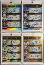🔥2024 Panini Select 🏈 Complete Set of 4 HOF Triple Auto Cards inc 2 Gold /10🔥