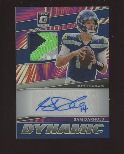 2025 Donruss Optic Dynamic Sam Darnold Seahawks 3-Color Patch AUTO /35