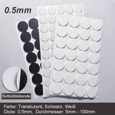 Klebering Selbstklebende Silikon Scheiben Rund Platte Pad 0.5mm Dick &Oslash;3mm-100mm