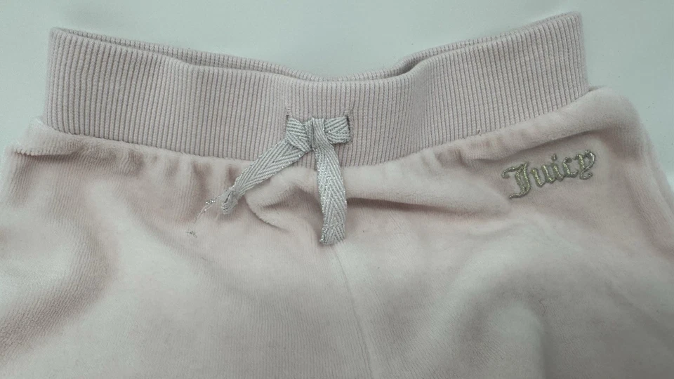 Juicy Couture Little Girls Baby Pink Velour Pants with Logo Accent Size 4 - Image 4 of 4