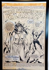 Sub-Mariner #4 pg. 1 by John Buscema 11x17 FRAMED Original Art Print Marvel Comi