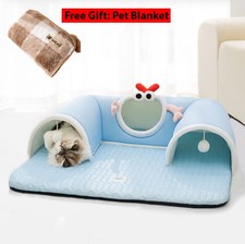 Cat Tunnel Bed - Cat Bed Tunnel Sleep Mat Free Gift: Pet Blanket 