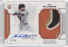 2016 Panini National Treasures Purple 23/49 Mac Williamson #184 Auto 0b0