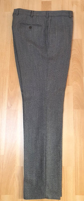 Luigi Bianchi Mantova Hose / Trousers mod. ''Herringbone'' Grey Wool 48