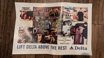 #ad #ad 1971 Delta Airlines Employee Lift Delta Above the Rest Motivational Poster $30.00