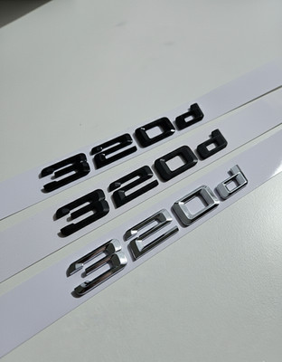 320d Emblem Zubehör für BMW 3er Schwarz matt Glanz Chrome Schriftzug Sticker NEU