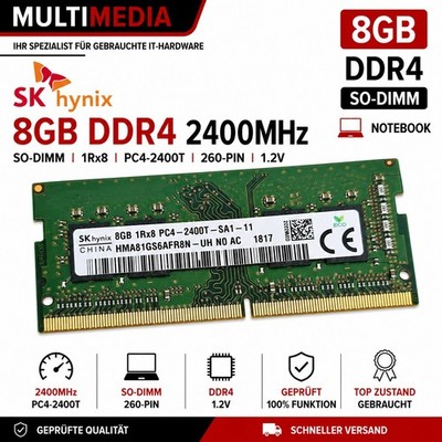 SK hynix 8GB DDR4-2400 PC4-2400T 1Rx8 SO-DIMM Notebook RAM HMA81GS6AFR8N-UH #793