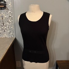 NWT EP Pro Sleeveless Scoop Neck Knit Shell Golf Black Tank Top Women's Small