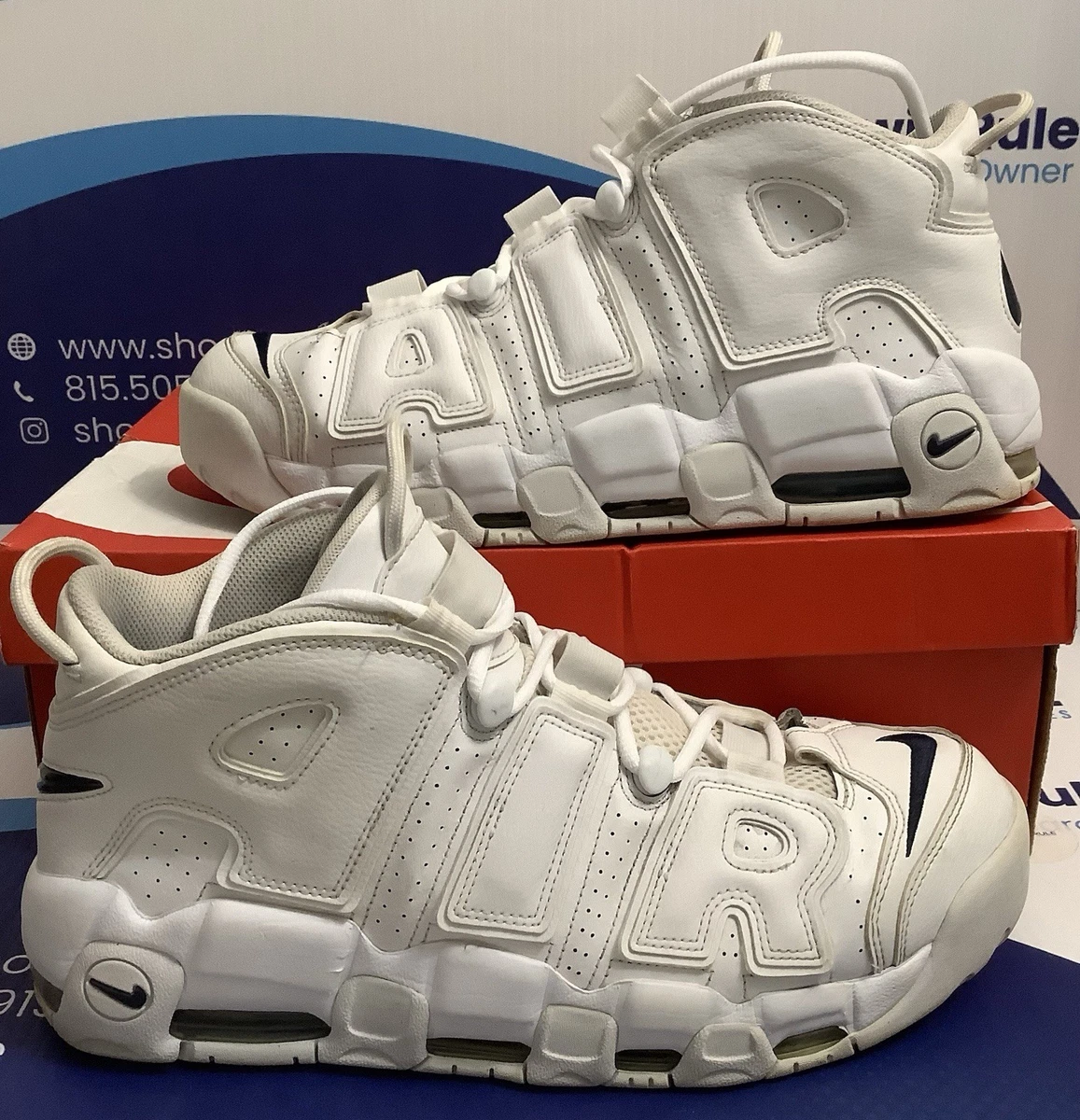 Nike Air More Uptempo White Midnight Navy for Sale | Authenticity