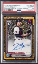 2024 BOWMAN DRAFT CHROME PROSPECT AUTOS GOLD SHIMMER JACOB COZART 33/50 PSA 10