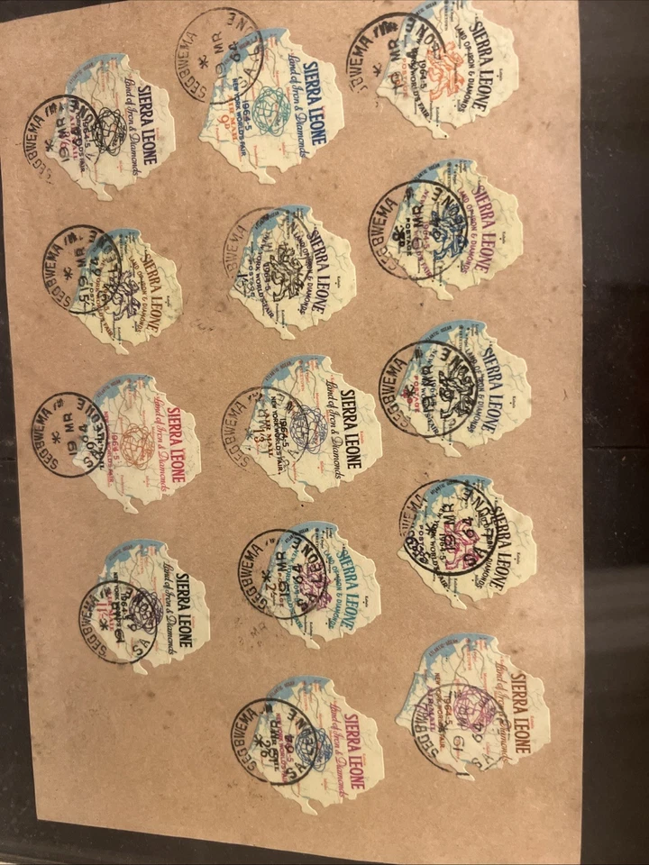 Stamp Picture Frame New York Sierra Leone Rare Collection - Image 3 of 3