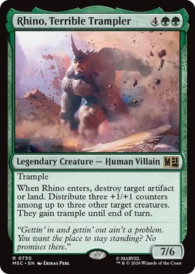 x1 Rhino, Terrible Trampler R MTG Commander: Marvel Super Heroes M/NM, English