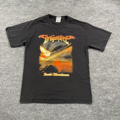 Vintage Y2K DragonForce Sonic-Firestorm Power Metal Band Shirt M 19x26 Black