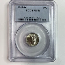 1945-D Mercury Dime | PCGS MS66