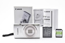 Canon IXY 180 Digital Camera Silver 20MP 8x Zoom w/ Battery Charger From JAPAN