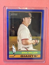 2025 Topps Heritage Erik Miller #558 Dark Blue Border Giants /150