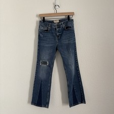 Free People Women's Size 25 Blue Cropped Flare Jeans