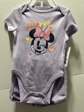 Disney Baby Girl Minnie Mouse 2 Piece Short Set NWT SZ 12 M Bodysuit Terry Short