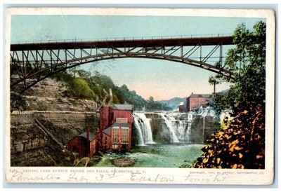 1906 Driving Park Avenue Bridge Falls River Lake Rochester New York NY Postcard