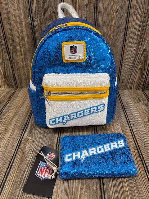 【Lounge Fly】NFL Los Angeles Chargers Sequin Mini Backpack Loungefly Los Angeles Chargers Sequin Mini Backpack