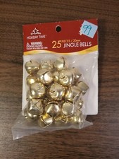 25 Shiny Gold JINGLE BELLS  20mm Metal Craft Holiday Bells