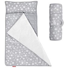 Toddler Nap Mat with Removable Pillow and Fleece Minky Blanket Lightweight So...