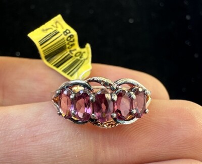 NEU DESIGNER SIGNIERTER STS CHUCK CLEMENCY GRANAT STERLINGSILBER 925 RING GRÖSSE 5,25