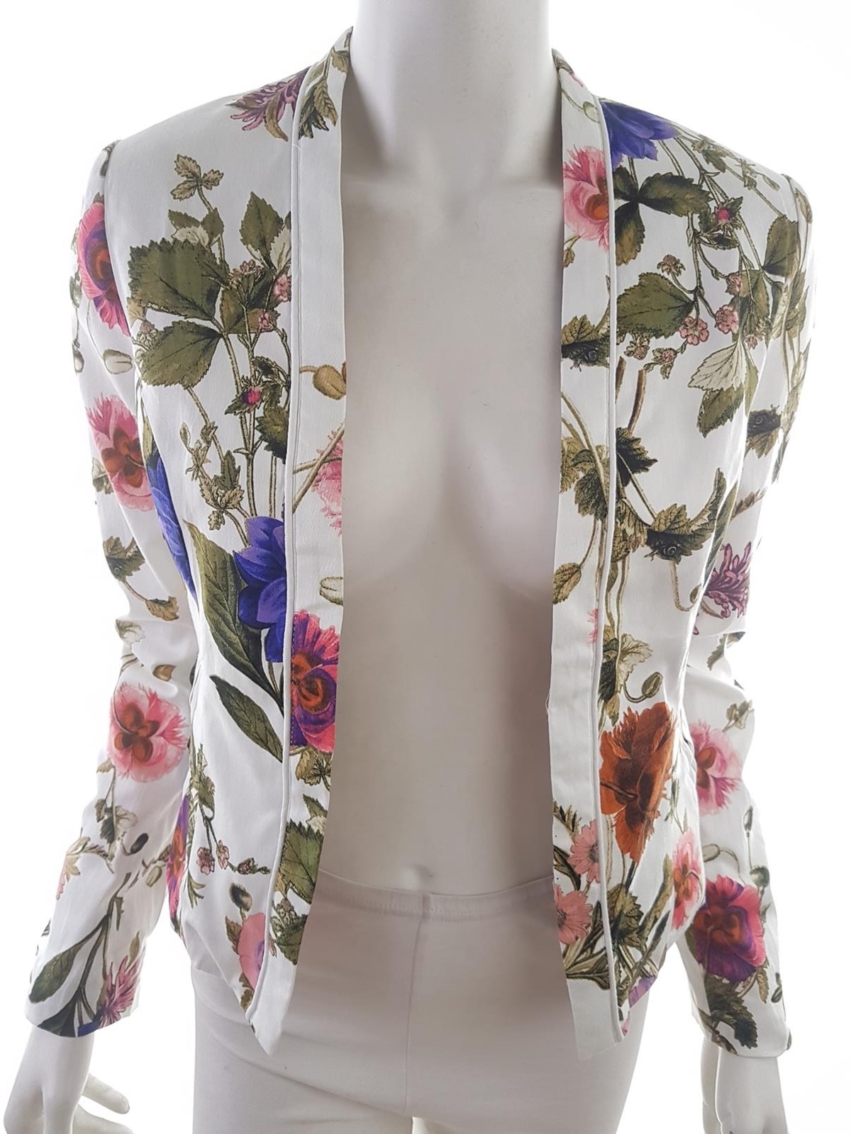 Smashed Lemon T. 36 Blanco Blazer abierto Algodón Manga larga Bolsillos