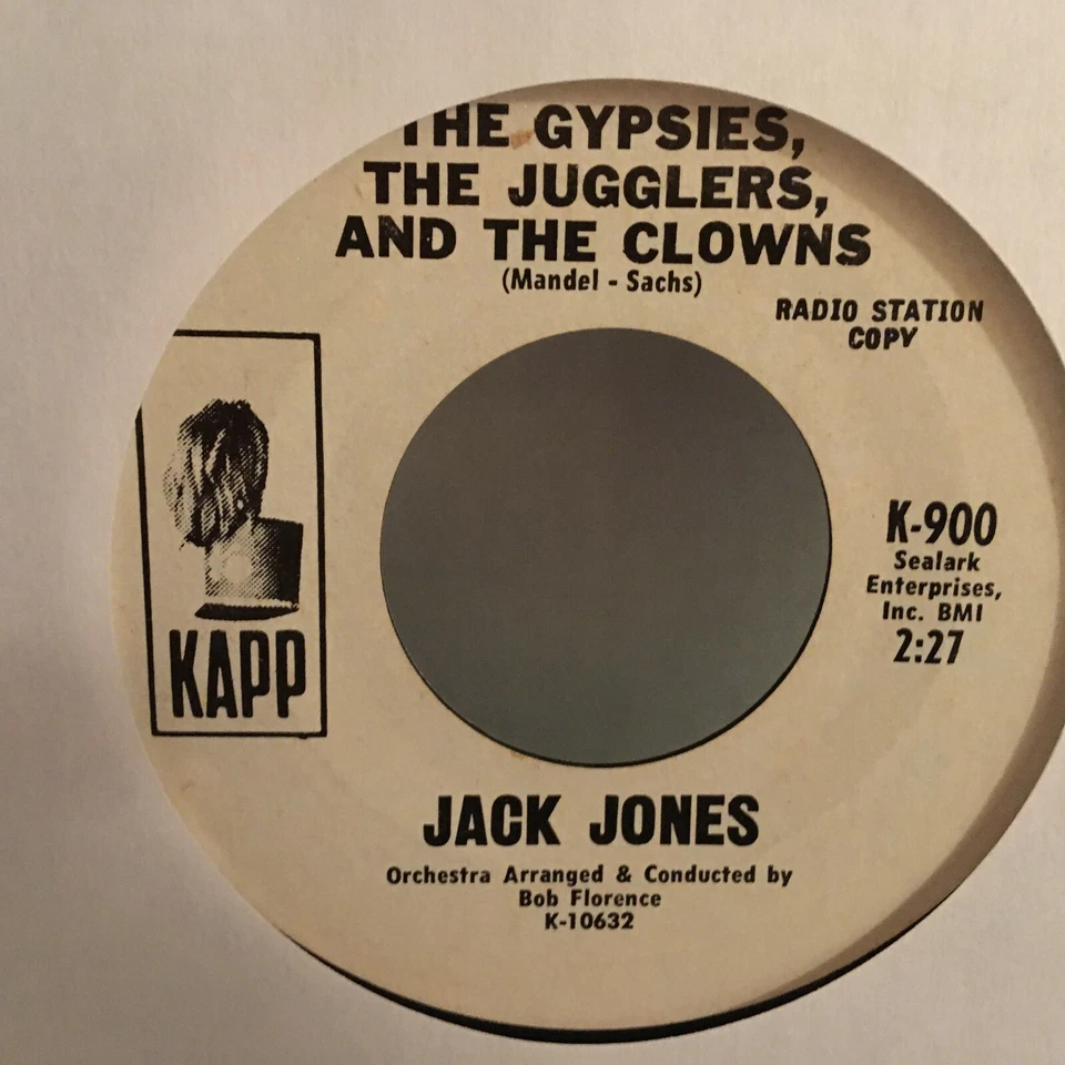 JACK JONES 45  SINGLE ,BROTHER WHERE ARE YOU/ THE GYPSIES (RADIO STATION - Image 2 of 2