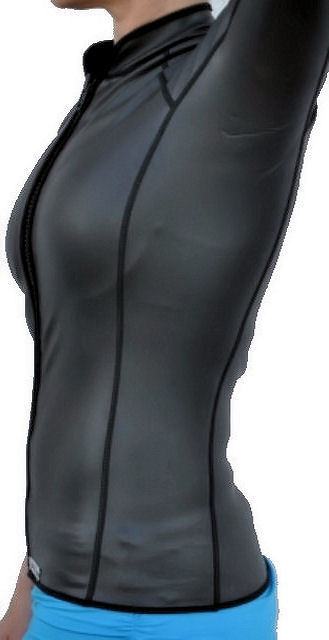 Women's 3mm Smooth Skin Wetsuit Jacket, Long Sleeve, Front Zip