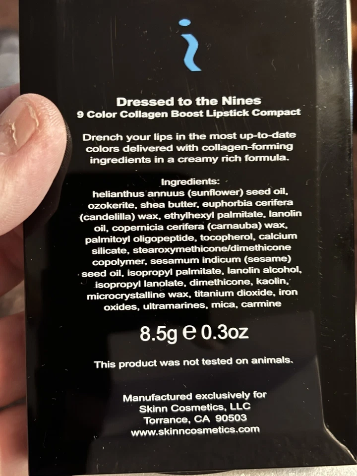 Skinn Dimitri James Dressed To The Nines палитра помад Collagen Boost новая в коробке - Изображение 2 из 4