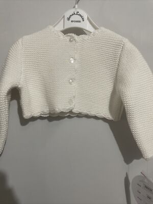 NEW Sarah Louise girls Christening Cardigan 006719 white 12m UK
