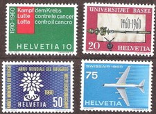 Switzerland 1960 50th Anniversary League for Cancer Control MNH (SC# 378-381)