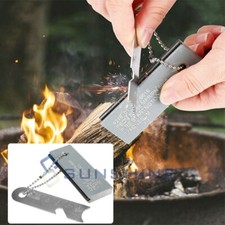 Lighter Flint Magnesium Emergency Fire Starter Camp Survival Keychain Opener