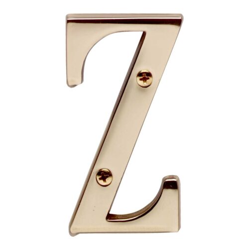 Lettre "Z" Lettres maison laiton massif brillant 3" | Fournitures de rénovation - Photo 1 sur 1